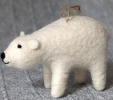 Needle Felted Polar Bear Ornament