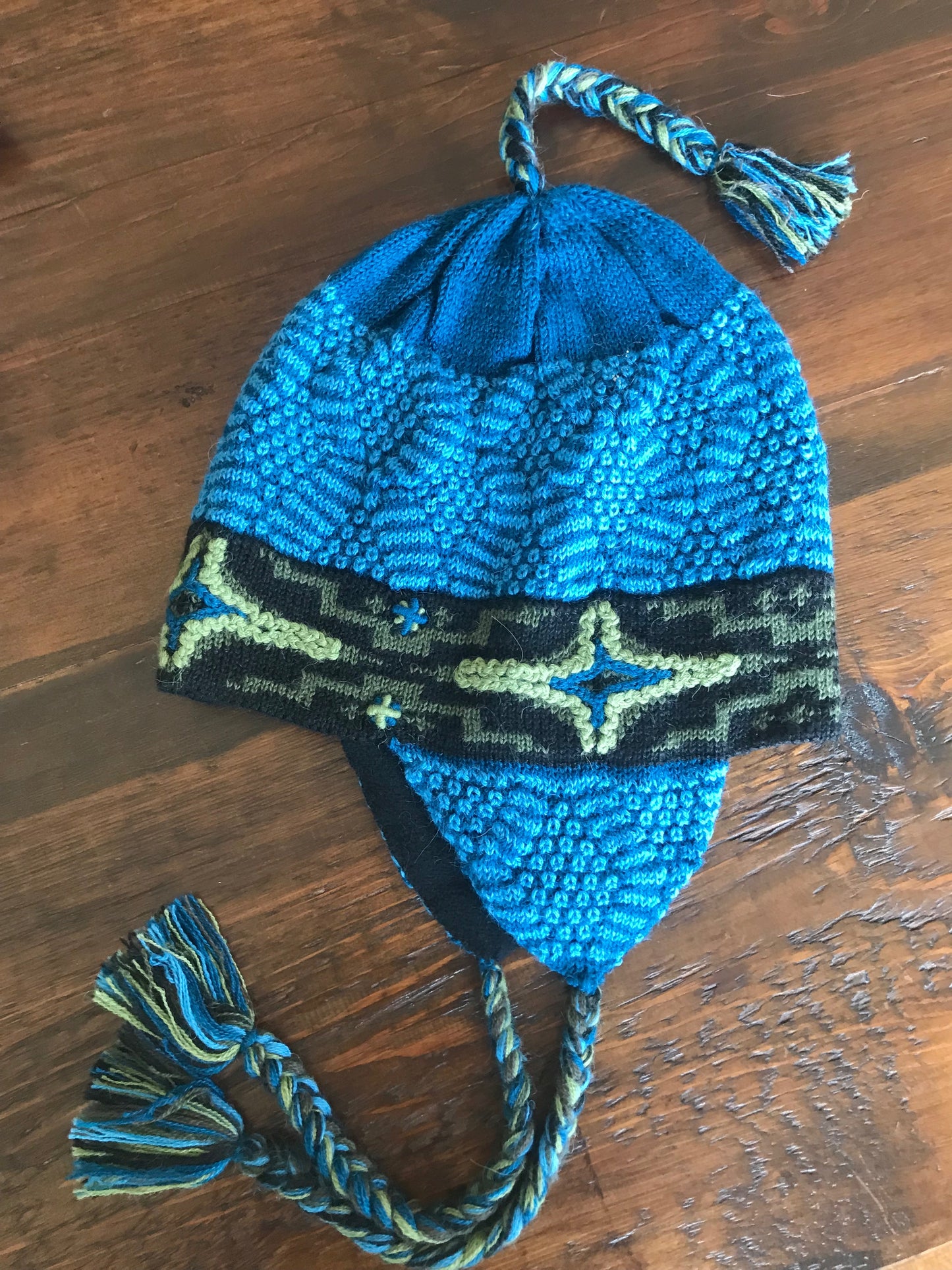 Hat-Diamond Mist Bright Teal Chullo