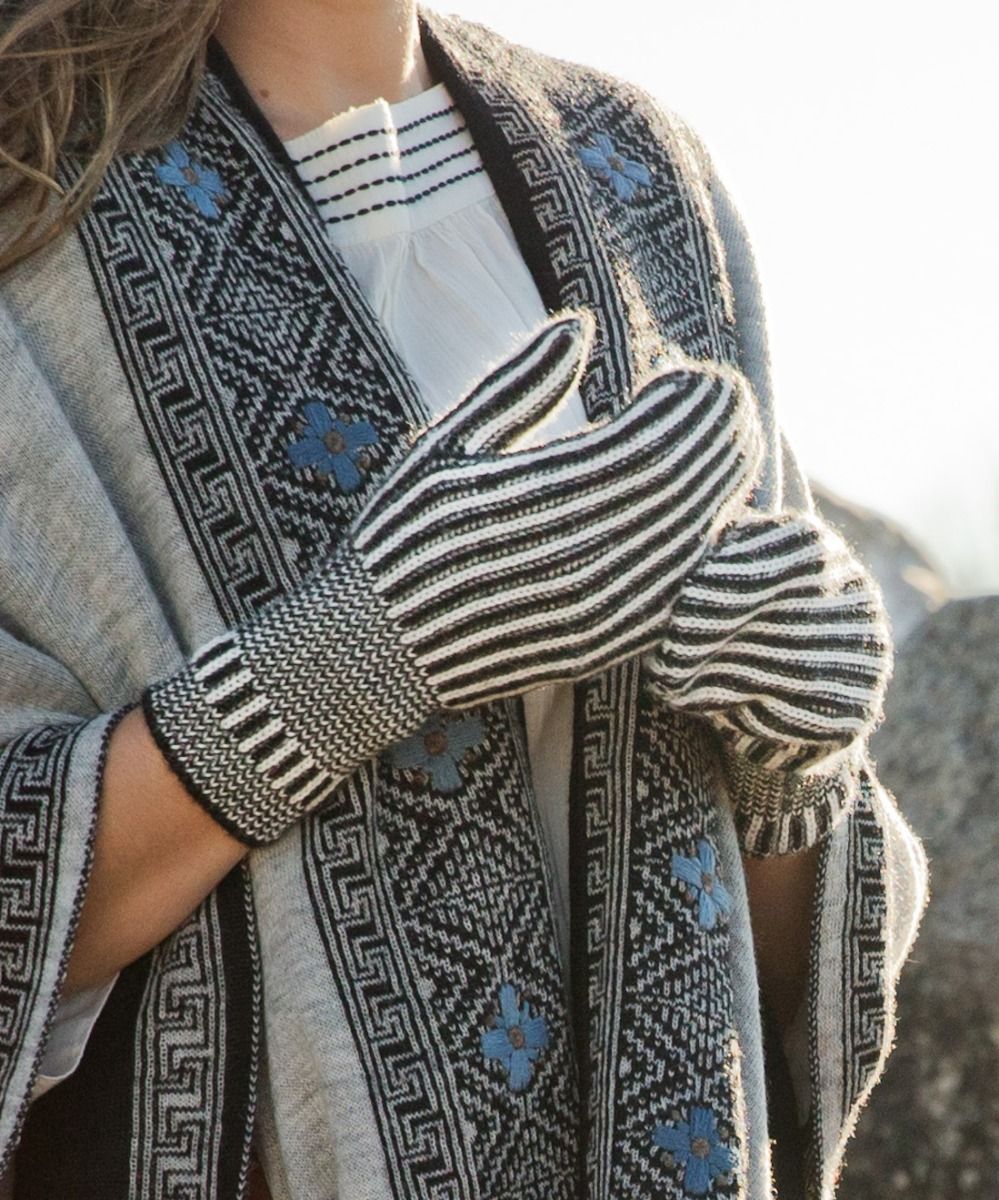 Mittens- Raya Black Stripe Alpaca Mittens