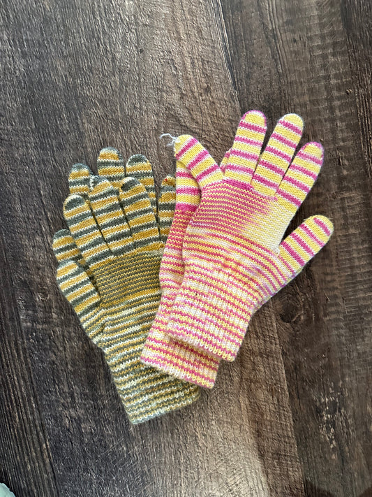 Gloves-Candy Striped Gloves