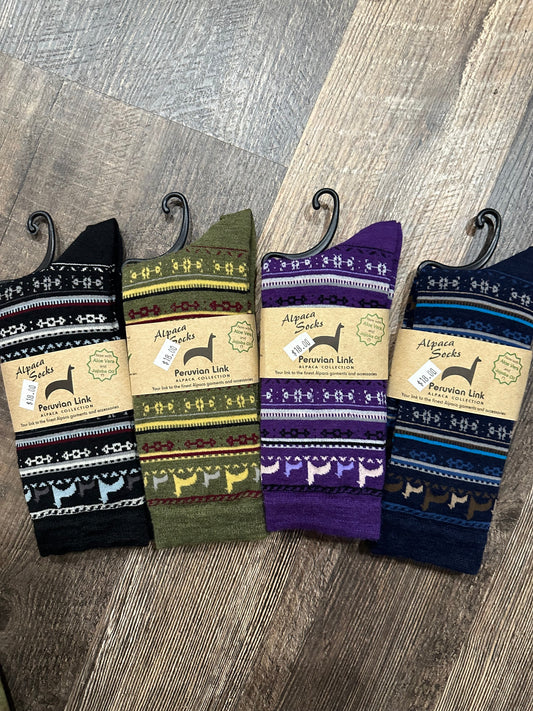 Socks-Alpaca Print Crew Sock