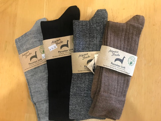 Socks-Alpaca Dress Socks-Ribbed Crew