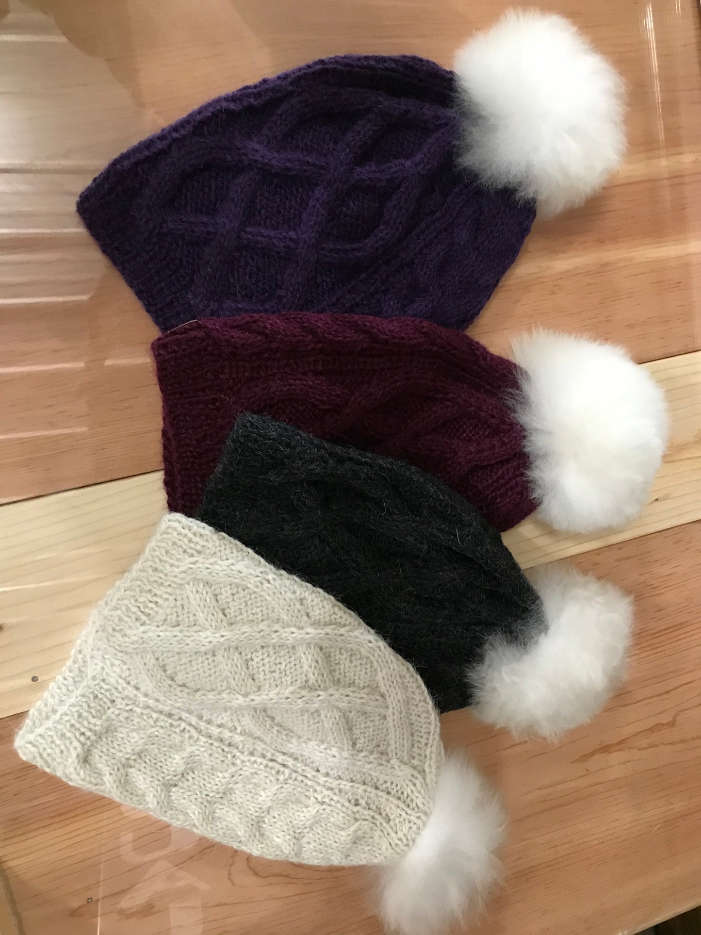 Hat-Pom Pom Cable Hat