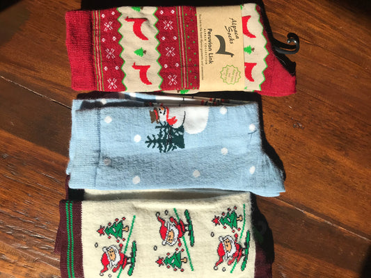 Socks-Christmas Print Alpaca Socks!   GREAT STOCKING STUFFERS!