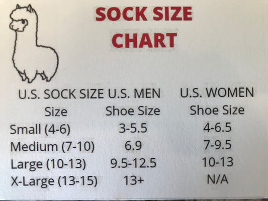 Socks- SOCK SIZE CHART