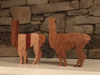 Puzzle-Hand Crafted Standing Alpaca-Click on the dots under the photo for more photos